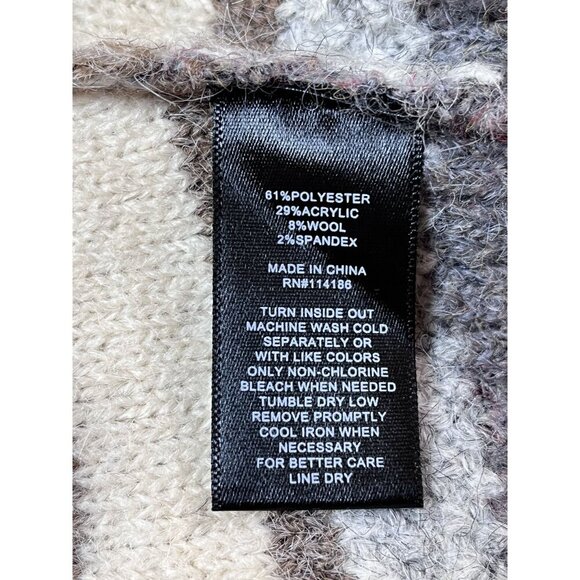 Frye NWT Ultra-Soft Striped Half-Zip Sweater XL Gray Beige Blend Womens Knitwear - Picture 9 of 10